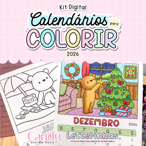 Kit Digital Calendários para Colorir
